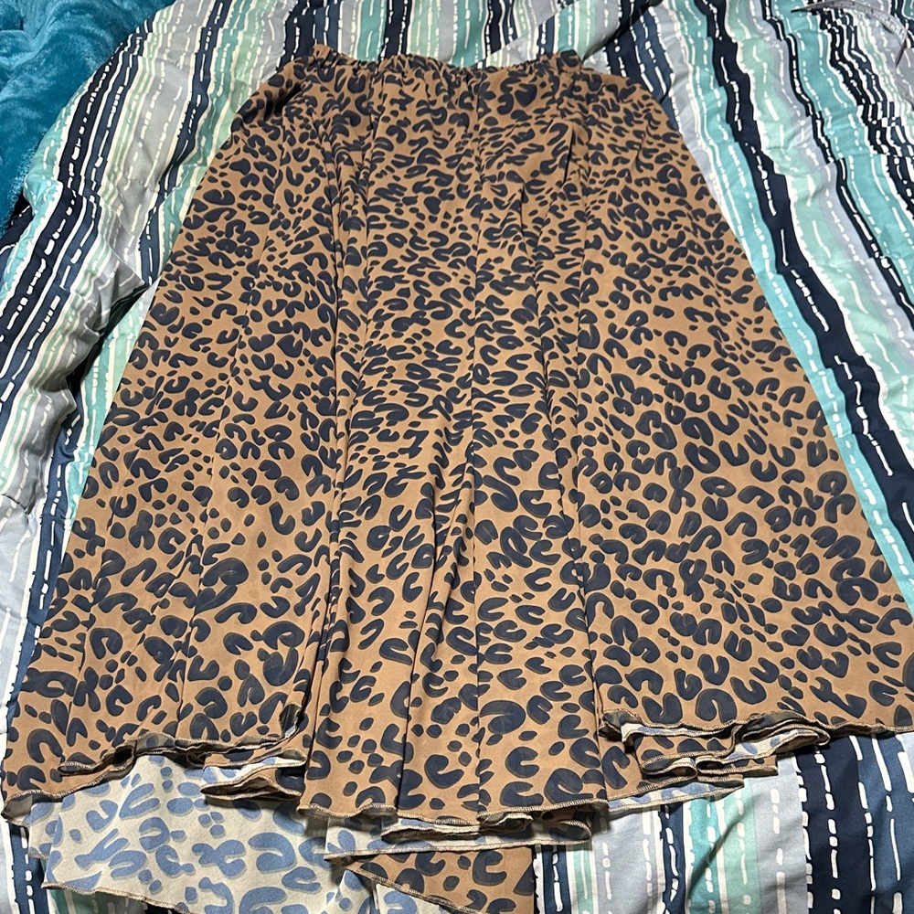 Chicwish Leopard Print Skirt - Brown and Black